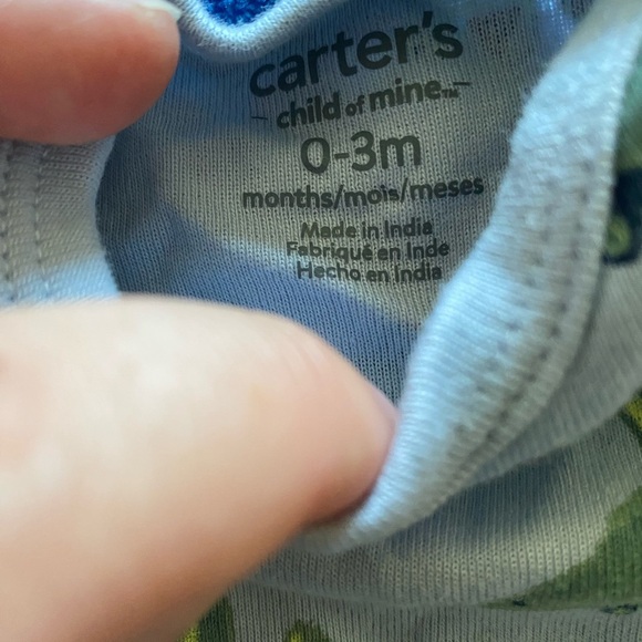 Carter's Green and Gray Dinosaur Print Bodysuit - Picture 3 of 3